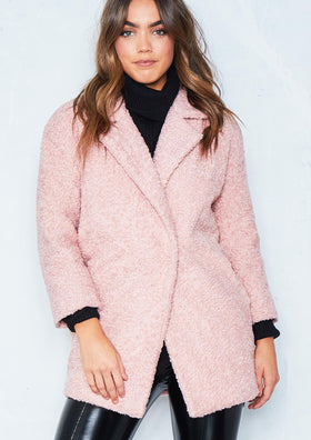Tilly Pink Wool Look Coat