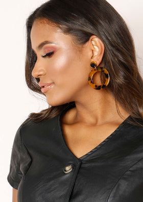 Olivia Tortoise Shell Circle Earrings