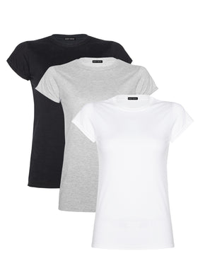 Anaca Multi Pack Basic Crew Neck T Shirt