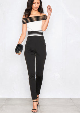 Leilani Black Triple Strap Off The Shoulder Jumpsuit