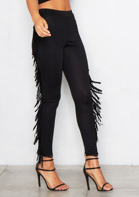 Karmen Black Side Tassel Trousers