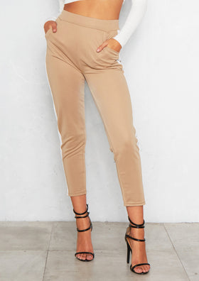 Idalia Beige Stripe Trouser