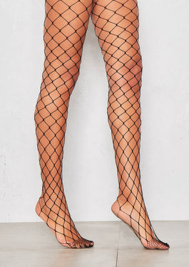 Neda Black Large Fishnet Tights