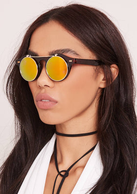 Jessica Yellow Tinted Flip Sunglasses
