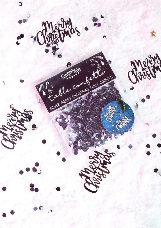 Ginger Ray Silver Christmas Table Confetti