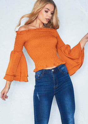 Isobel Mustard Bardot Smock