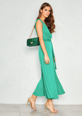 Hannah Green Slinky Sleeveless Culotte Jumpsuit