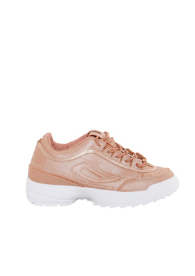 Giovanna Rose Gold Chunky Trainers