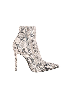 Jaylen Snake Print Zip Pointed Sock Boots
