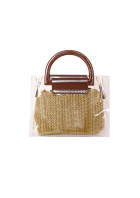 Donna Sand Straw Perspex Mini Bag